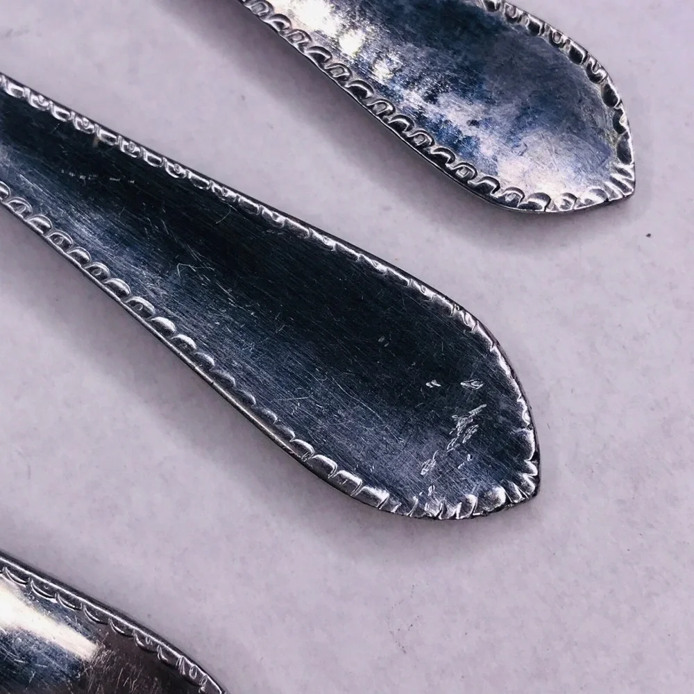 Reed & Barton Beaded Stainless Flatware Replacement Spoon‎ Dinner Fork Set 7 Pc